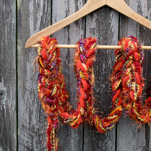 Braided Lariat Scarf - Pumpkin