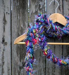 Braided Lariat Scarf - Electric Purple