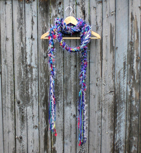 Braided Lariat Scarf - Electric Purple