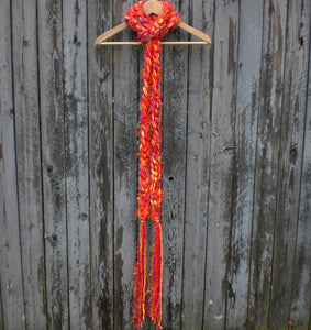 Braided Lariat Scarf - Tangerine