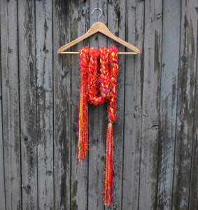 Braided Lariat Scarf - Tangerine