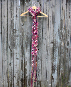 Braided Lariat Scarf - Mulberry
