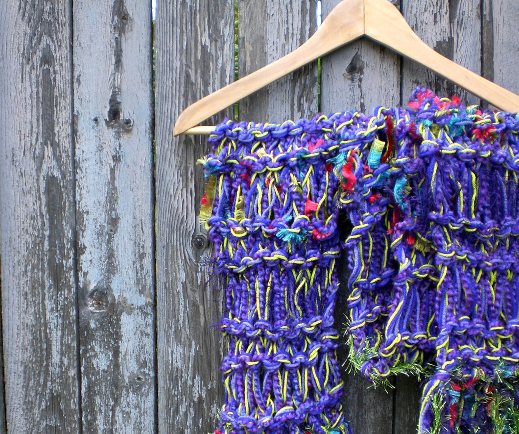 Ribbon Candy Scarf - Electric Purple